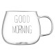 Ardesto mug set with handles Good Morning, 350ml, 2pcs, borosilicate glass, transparent