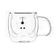 Ardesto Double wall borosilicate glass mug set Animals, 250 ml, 2 pcs, with handles