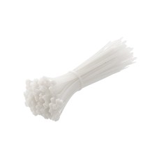 HT2C727 პლასტმასის ხამუთი თეთრი 4.8 x 200 mm, 100 pcs, White