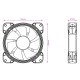 2E GAMING Case fan AIR COOL ACF120B-RGB, 120mm, 1300rpm,  4pin PWM+3pin, 24.8dBa