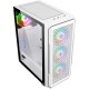 2E Gaming Computer case Hexagon G338W, without PSU, 2xUSB 3.0, 1xUSB Type-C, 1x120mm, 3x120mm ARGB, TG Side Panel, ATX, White