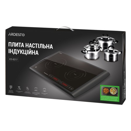 ARDESTO ICS-B217 electric cooking plate with two hob eyes with total power of 2900 W, touch control