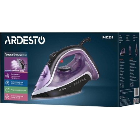 Ardesto Iron IR-B2234, 2400W, 350ml, steam boost, ceramic soleplate, violet-black