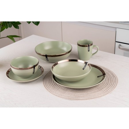 Ardesto Dinner plate Liguria Green bay, 26cm, ceramics, green