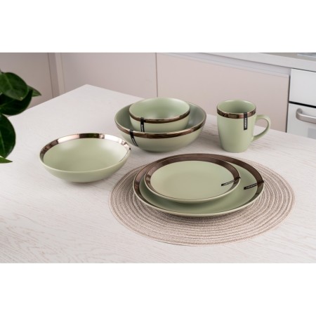 Ardesto Dinner plate Liguria Green bay, 26cm, ceramics, green