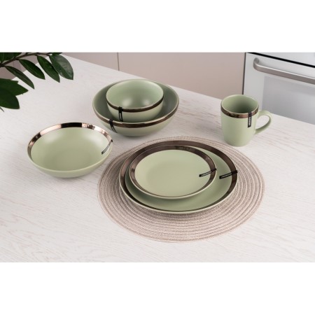Ardesto Dinner plate Liguria Green bay, 26cm, ceramics, green