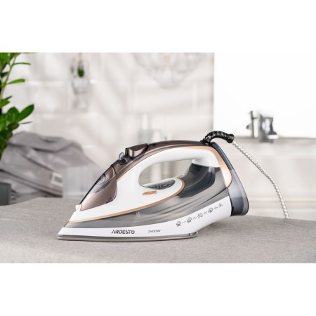 Ardesto Iron IR-B2245-E, 2400W, 400ml, steam boost, electric management, ceramic soleplate, white-grey