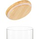 Ardesto Jar Midori, 1000ml, glass, bamboo, round, transparent