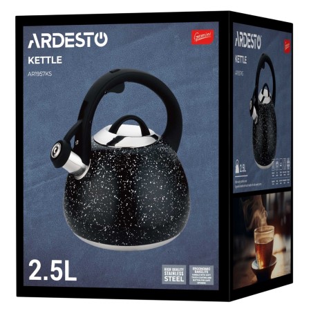 Ardesto Kettle Gemini, 2.5l, stainless steel, black