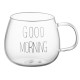 Ardesto mug set with handles Good Morning, 350ml, 2pcs, borosilicate glass, transparent