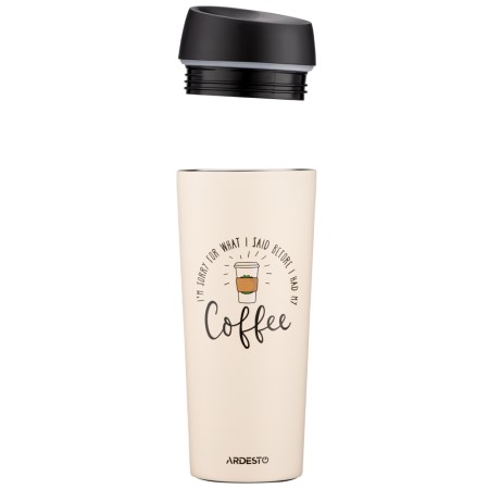Ardesto Travel mug Coffee Time, 450ml, stainless steel, beige
