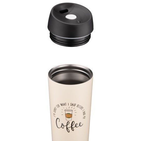 Ardesto Travel mug Coffee Time, 450ml, stainless steel, beige