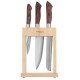 Ardesto Knives Set with block Midori, 6pcs, stainless steel, plastic, bamboo, brown