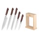 Ardesto Knives Set with block Midori, 6pcs, stainless steel, plastic, bamboo, brown