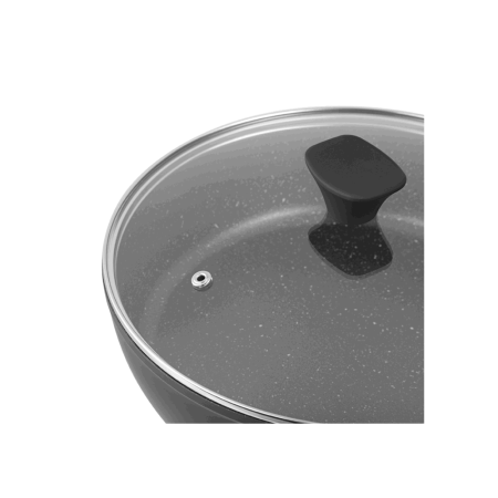 Ardesto Deep Fry pan with lid Gemini Livorno, 28cm, aluminium, black