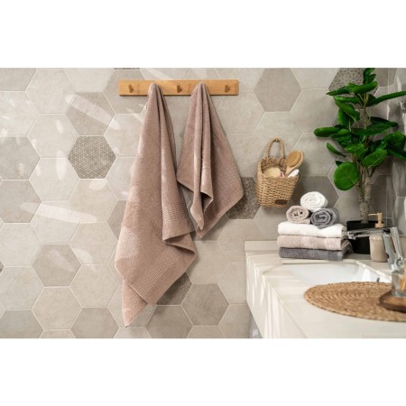 Ardesto Terry towel set Lotus, 50х90cm, 70х140cm, 2pcs, 100% cotton, beige