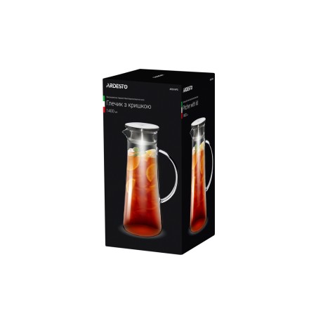 ARDESTO Pitcher with lid, 1400 ml, borosilicate glass, s/s