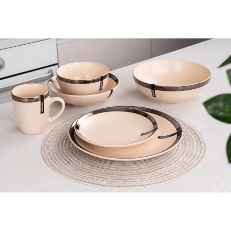 Ardesto Dinner plate Liguria Cream, 26cm, ceramics, creamy