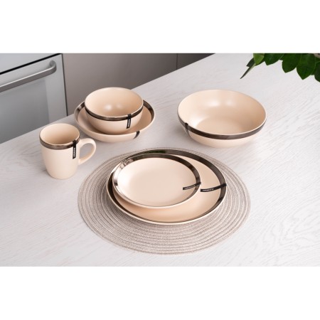 Ardesto Dinner plate Liguria Cream, 26cm, ceramics, creamy