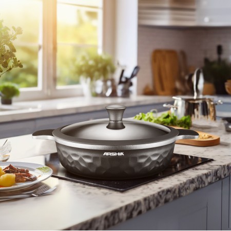 ტაფა-ქვაბი გრანიტის შავი CO110-3159 32სმ 26527 ARSHIA