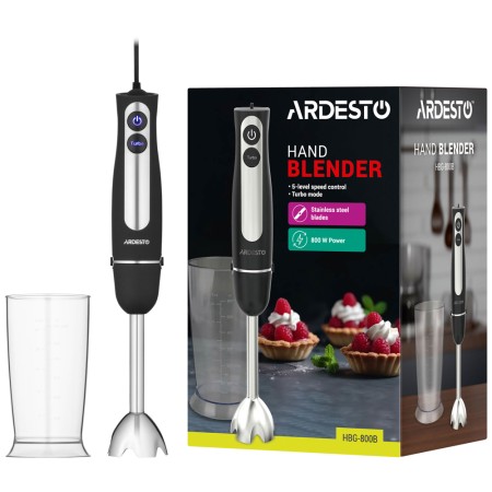 Ardesto submersible blender 800W, bowl-600ml, black-silver