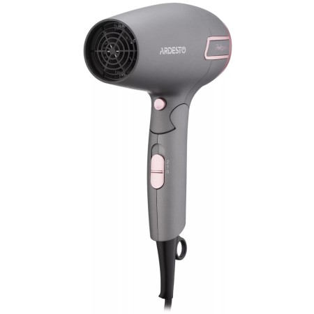 Ardesto Hair Dryer Pink Touch, 2000W, 2 speeds, 2 heat setting, foldable handle, gray+pink