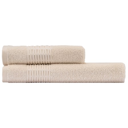 Ardesto Terry towel set Lotus, 50х90cm, 70х140cm, 2pcs, 100% cotton, ivory