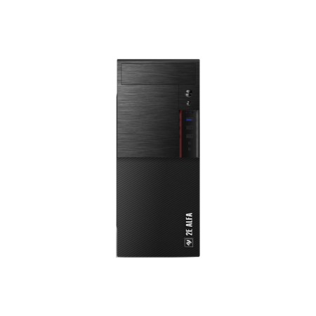 2E Computer case ALFA (E190-3U) MidT,2xUSB2.0,1xUSB3.0, steel (side panel), without PSU, black