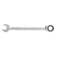 HT1R009 ქანჩგასაღები ორმხრივი ხრუტუნა Combination ratchet spanner, CrV steel, 9 mm, 72T