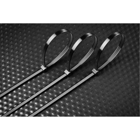 HT2C710 პლასტმასის ხამუთი შავი 4.8 x 200 mm, 100 pcs, Black
