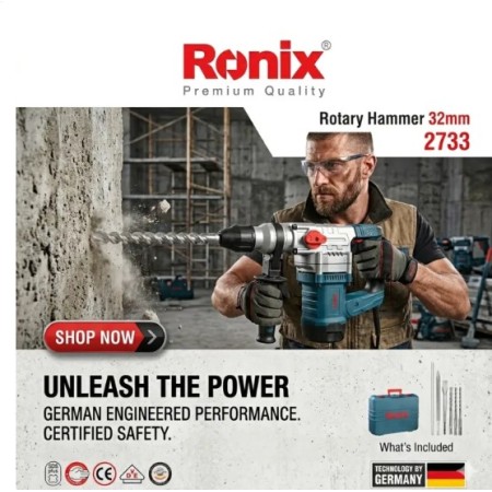 ელექტრო პერფორატორი Ronix-2733 32mm, 6J, 1500w SDS-PLUS