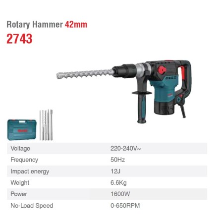 ელექტრო პერფორატორი Ronix-2743 12J, 1600w SDS-MAX
